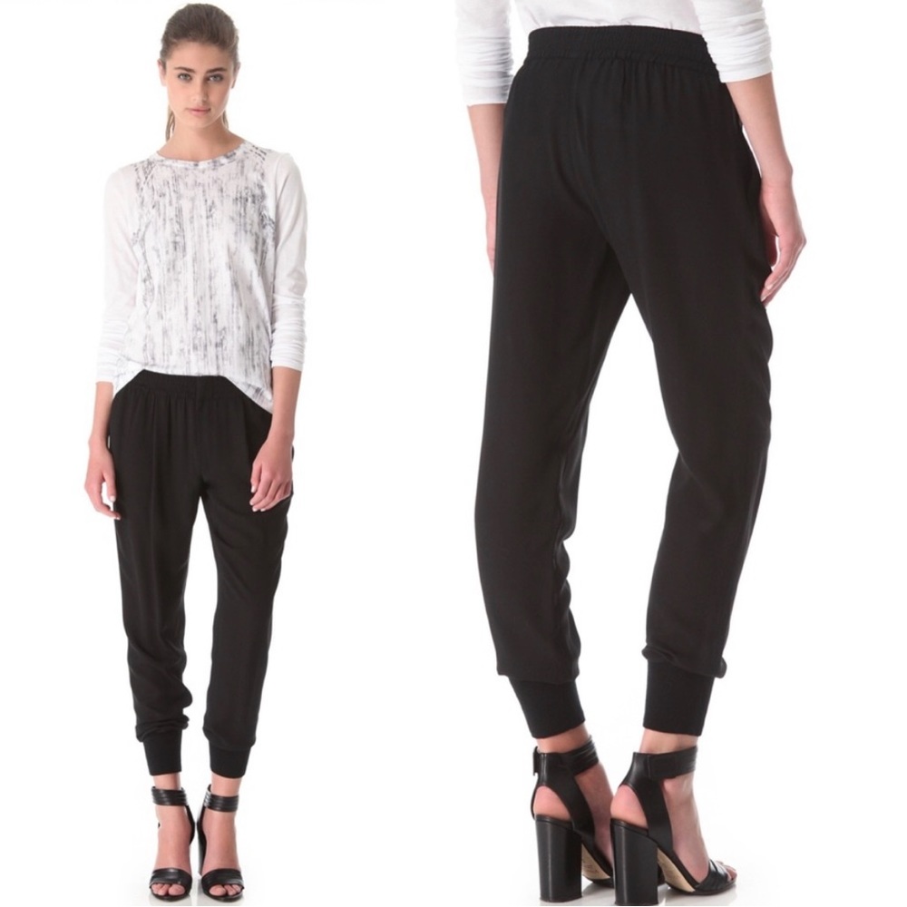 Vince black silk joggers xs